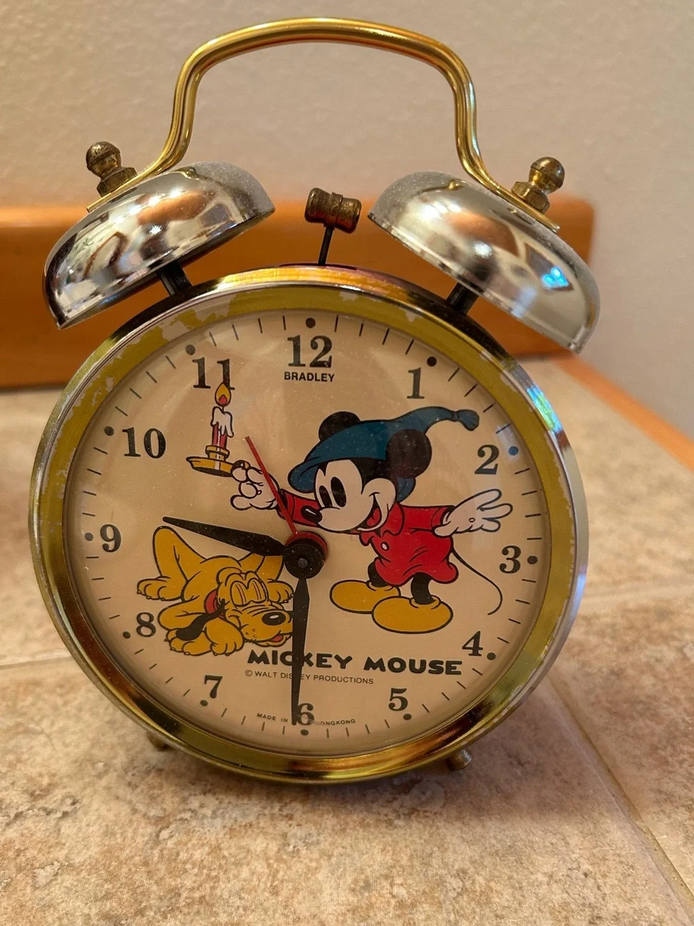 Walt Disney 1960’s Mickey Mouse “Sorcerer’s Apprentice” Vintage Wind Alarm Clock